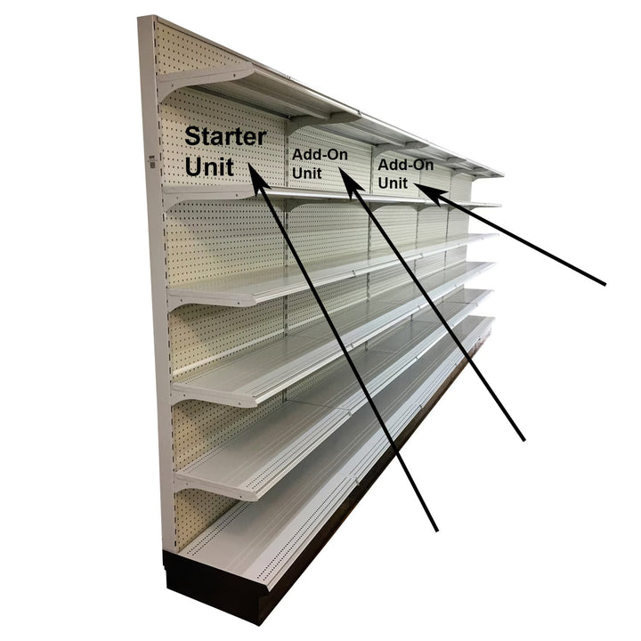 48"L x 16"D Gondola Shelving Wall Unit with 13"D Base Shelf