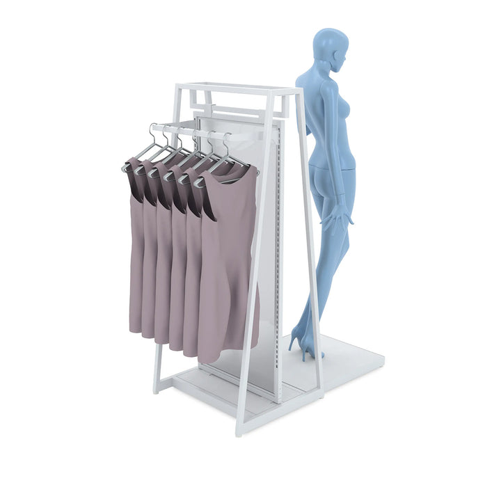 Aspect 24" Floor Merchandiser with Hang Bar and Mannequin Platform - Kit 5