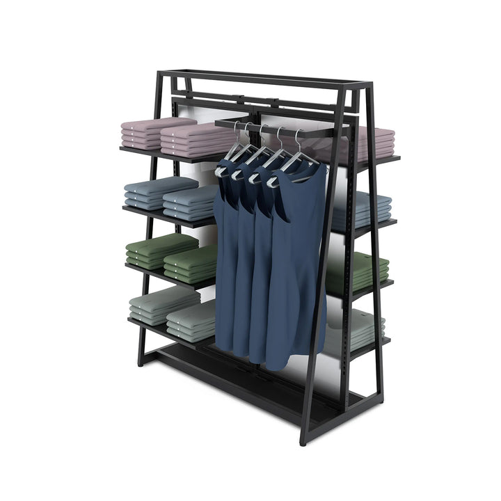 Aspect 48" Floor Merchandiser with High-Capacity Hanging and Shelving - Kit 3