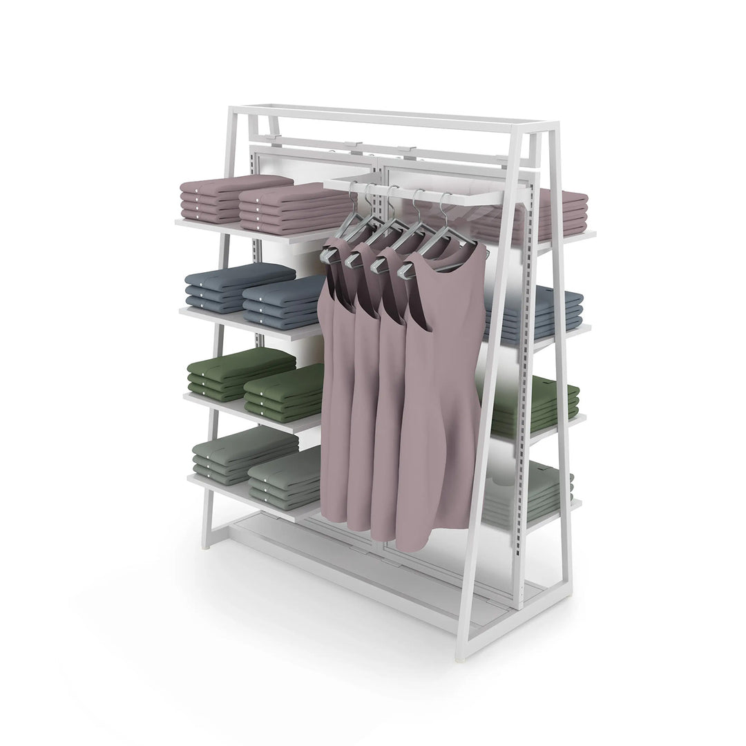 Aspect 48" Floor Merchandiser with High-Capacity Hanging and Shelving - Kit 3