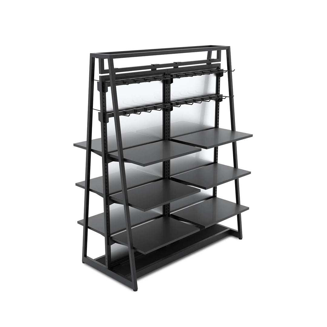 Aspect 48" Floor Merchandiser with Display Hooks and Shelves - Kit 4