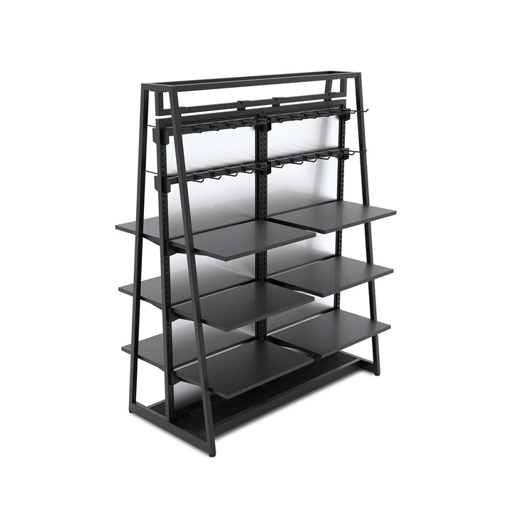 Aspect 48" Floor Merchandiser with Display Hooks and Shelves - Kit 4