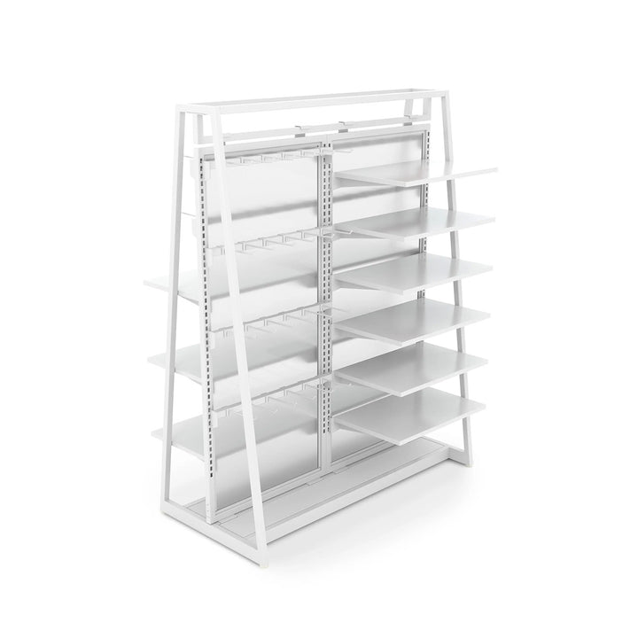 Aspect 48" Floor Merchandiser with Display Hooks and Shelves - Kit 4