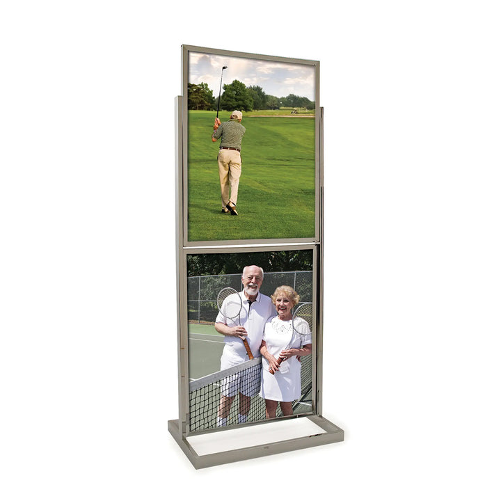 22" x 28" Double Bulletin Sign Holder with Rectangular Tubing Base