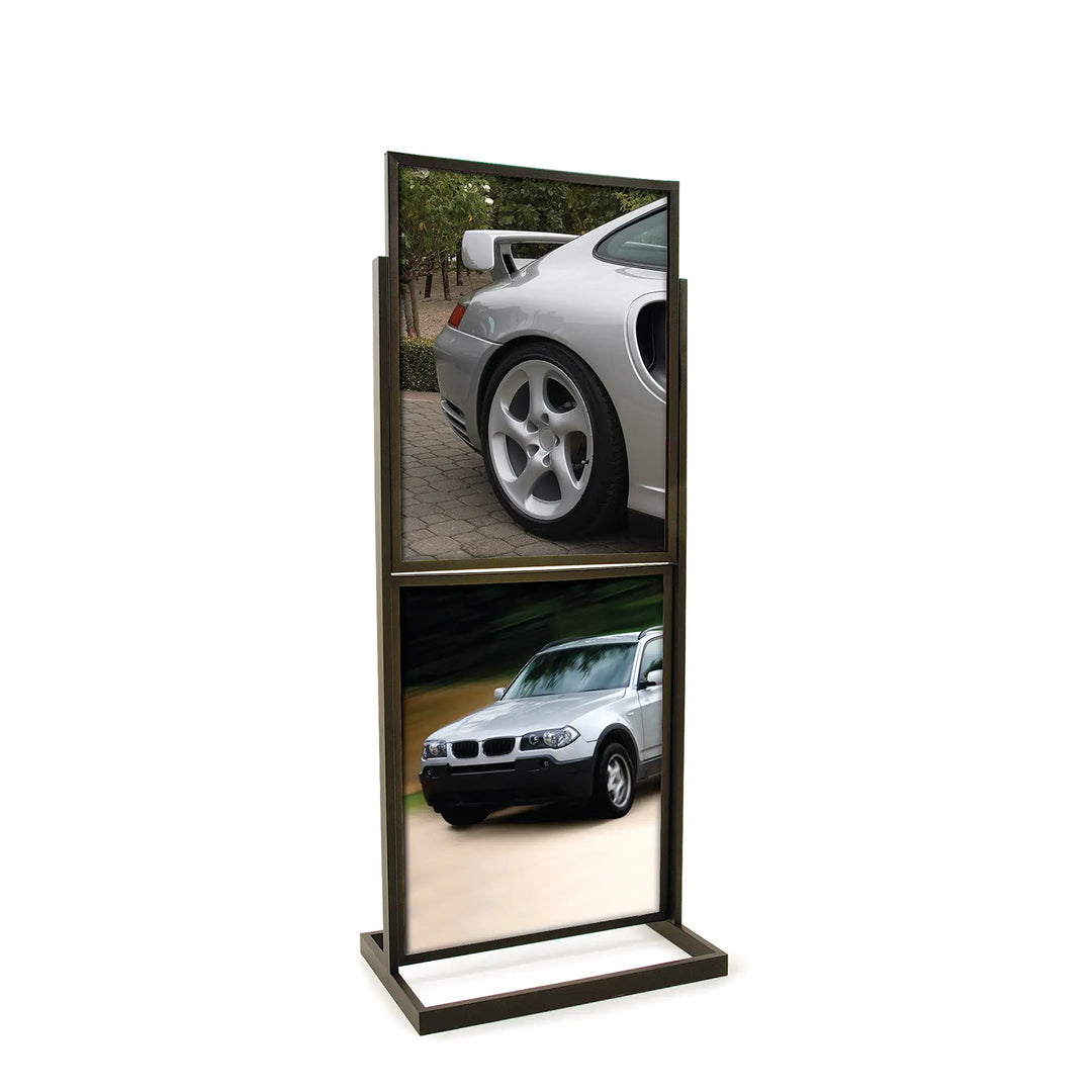 22" x 28" Double Bulletin Sign Holder with Rectangular Tubing Base