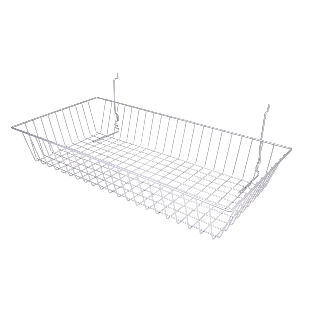 All Purpose Shallow Basket Fits Slatwall or Gridwall - 6 Pack