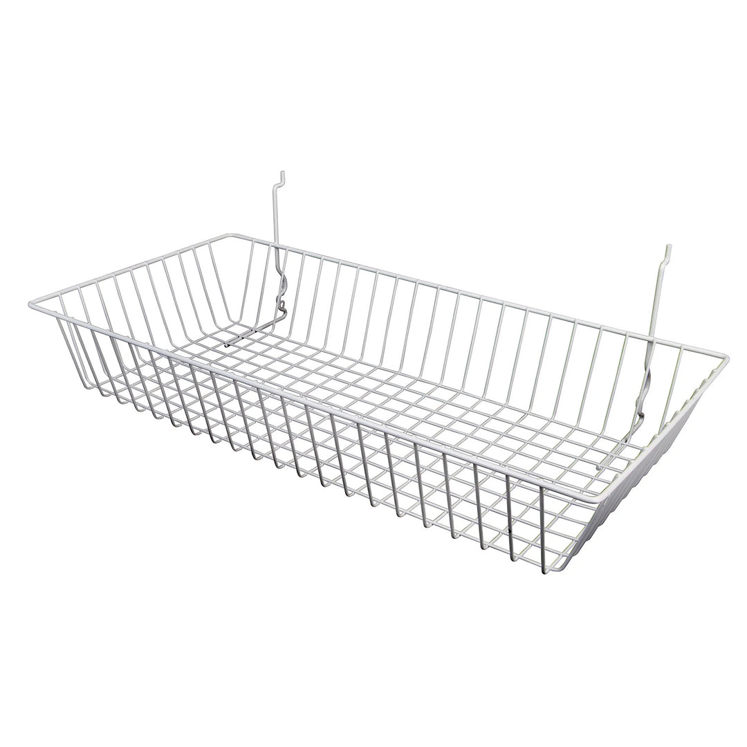 All Purpose Shallow Basket Fits Slatwall or Gridwall - 6 Pack