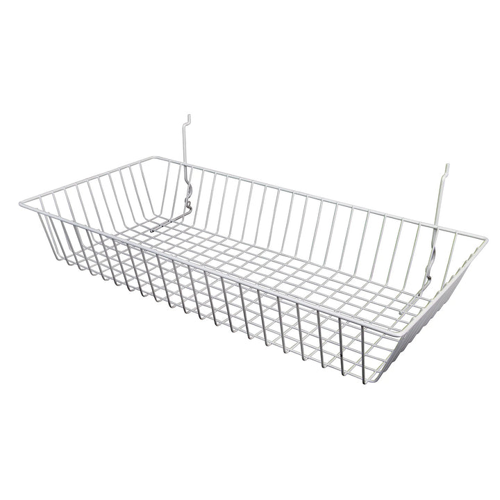 All Purpose Shallow Basket Fits Slatwall or Gridwall - 6 Pack