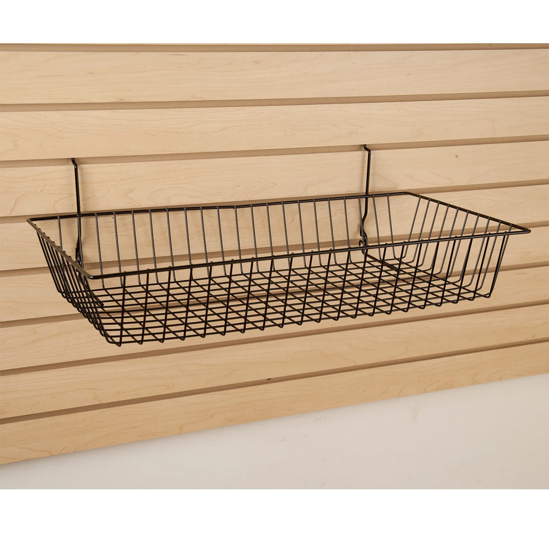 All Purpose Shallow Basket Fits Slatwall or Gridwall - 6 Pack