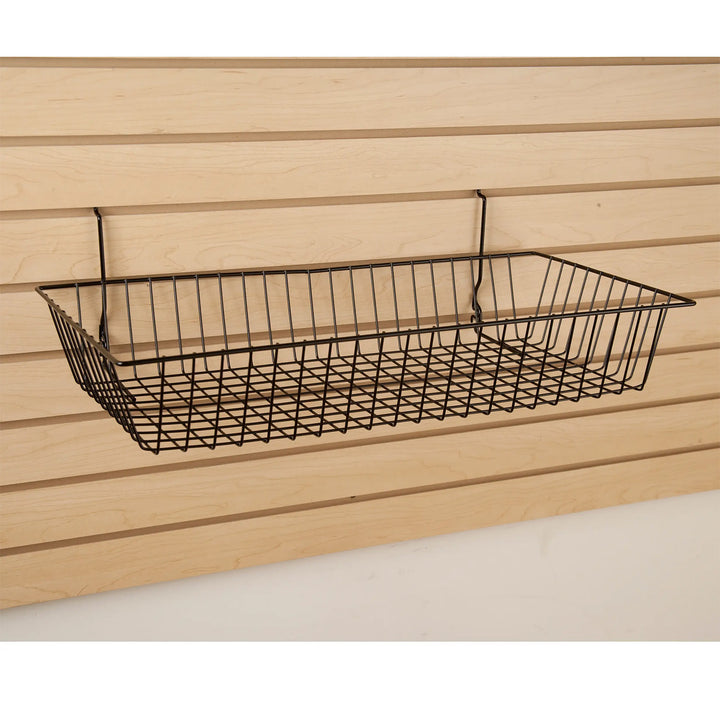 All Purpose Shallow Basket Fits Slatwall or Gridwall - 6 Pack