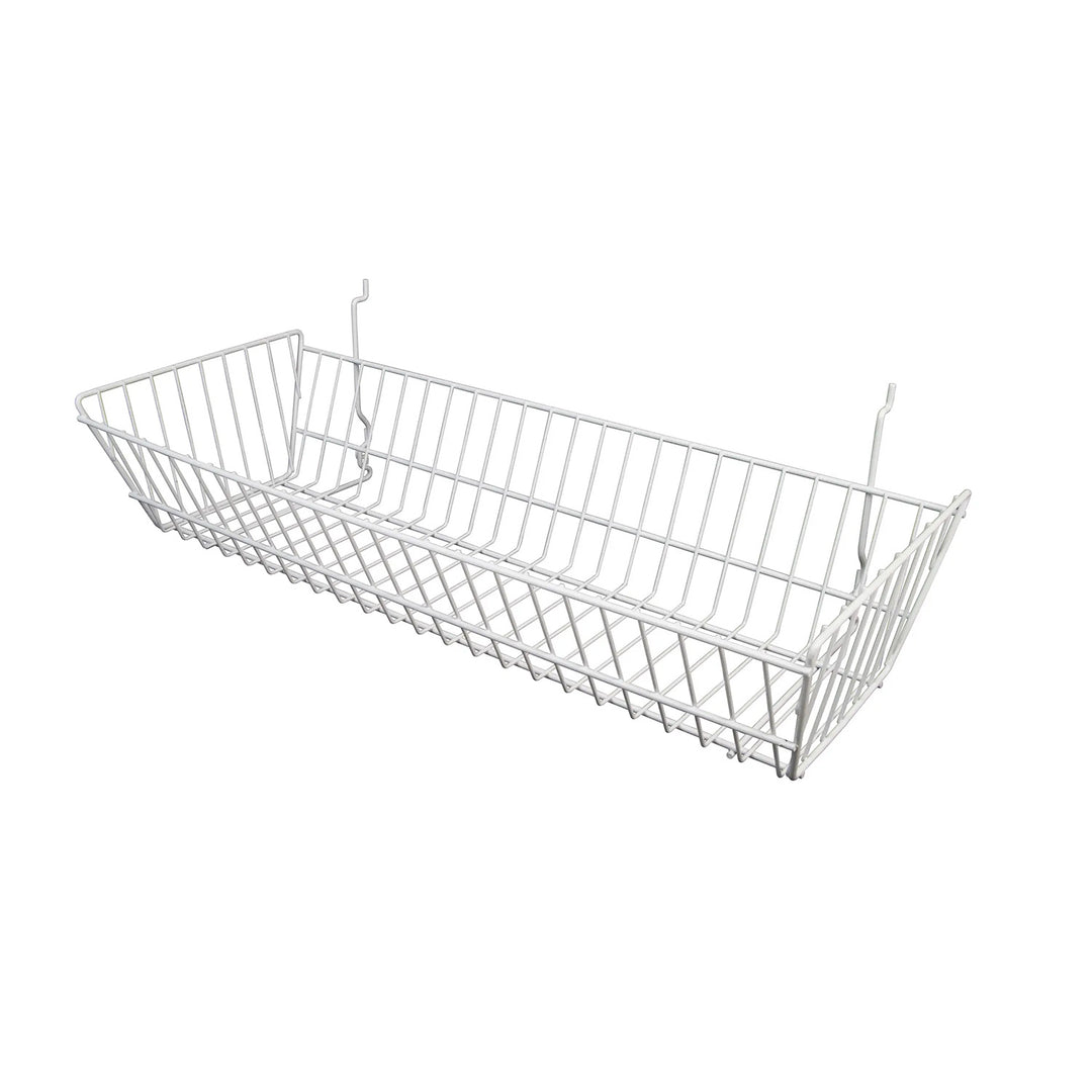 All Purpose Double Sloping Basket Fits Slatwall or Gridwall - 6 Pack