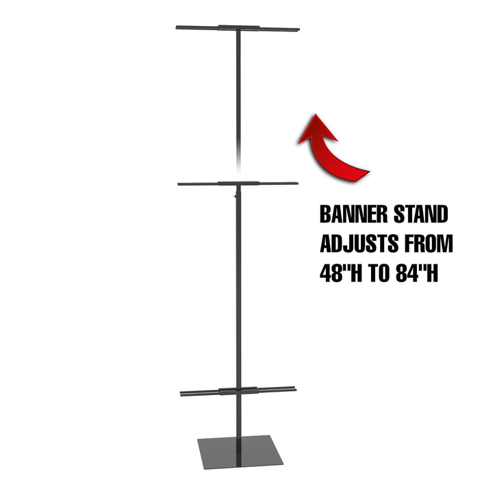 Adjustable Floor Standing Banner Display - Stand Only, No Banner Included