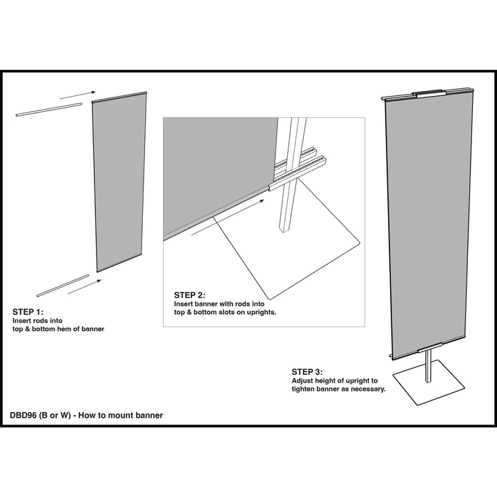 Adjustable Floor Standing Banner Display - Stand Only, No Banner Included