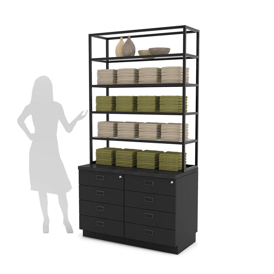 Retail Shelf Merchandiser Unit for the Deluxe Cash Wrap Retail Counter Drawer Unit