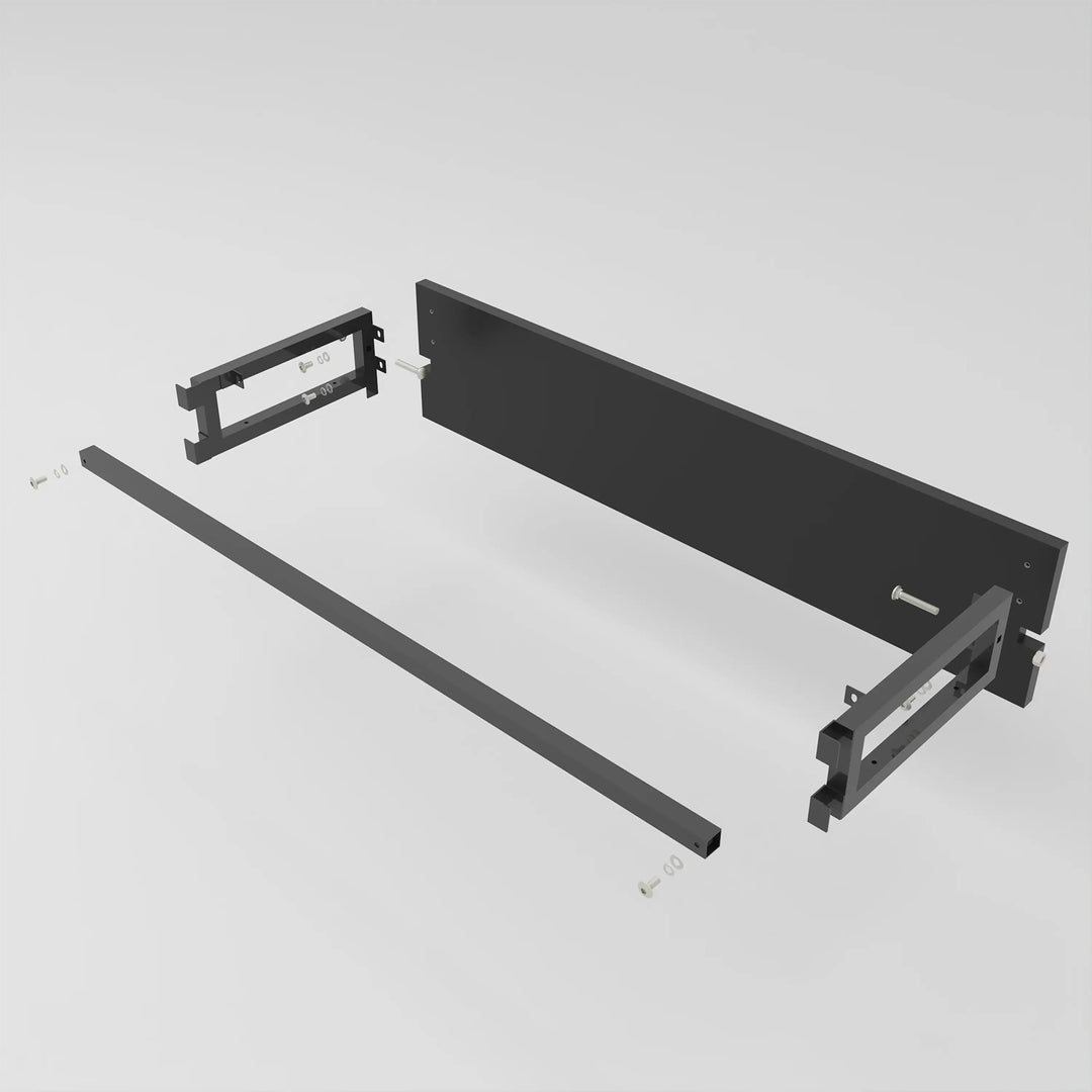 Black Front Privacy Panels For Display Cabinet With Storage Drawers
