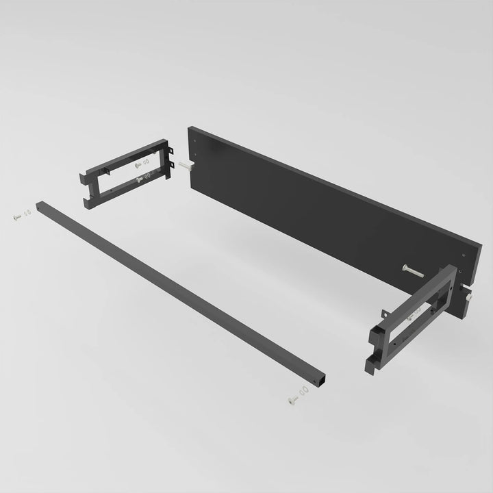 Black Front Privacy Panels For Display Cabinet With Storage Drawers