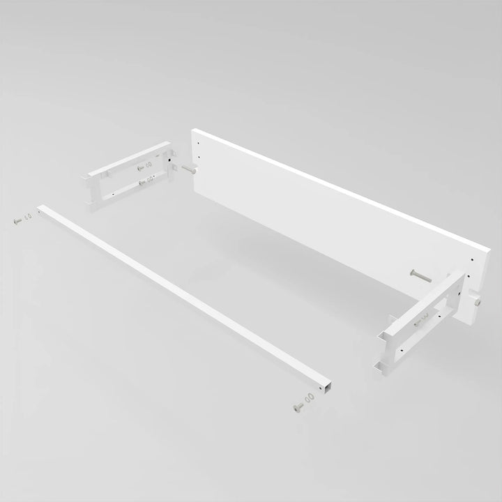 White Front Privacy Panels for Display Cabinet With Storage Drawers