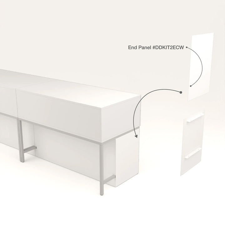 White End Panels For Display Table Storage Cabinet with Drawers
