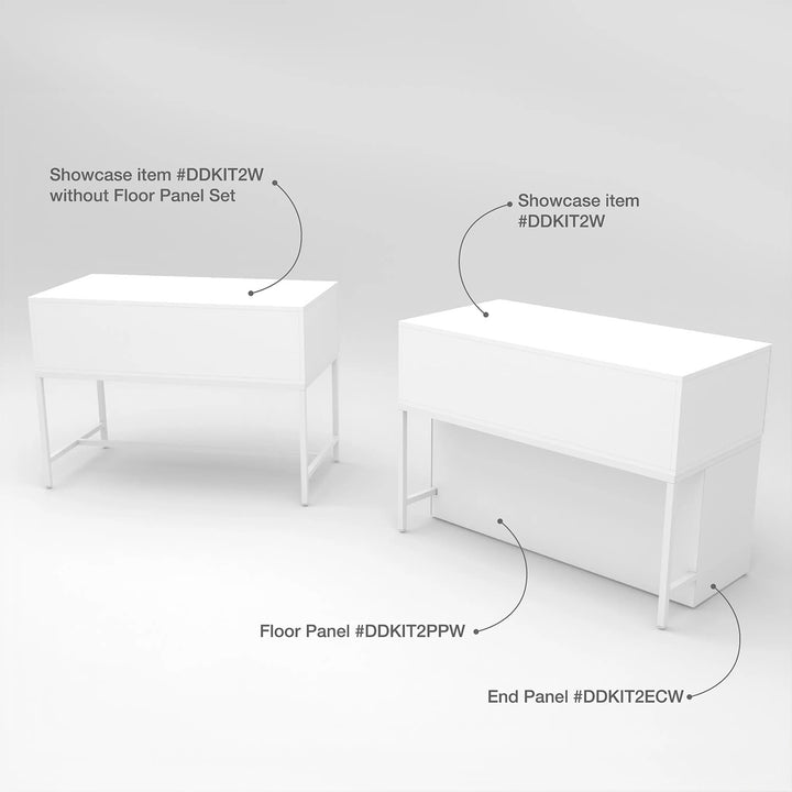 White Front Privacy Panels For Display Table Storage Cabinet with Drawers