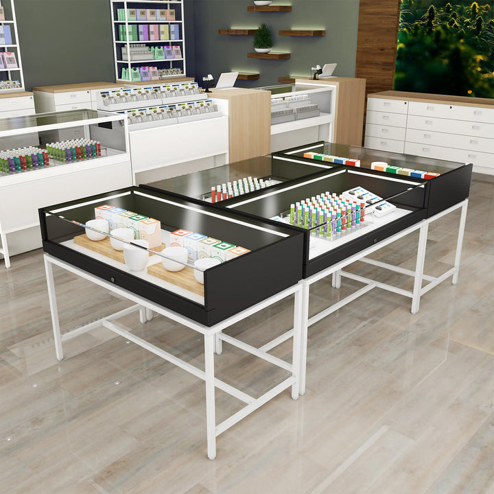 Deluxe Retail Display Case with Inline Base