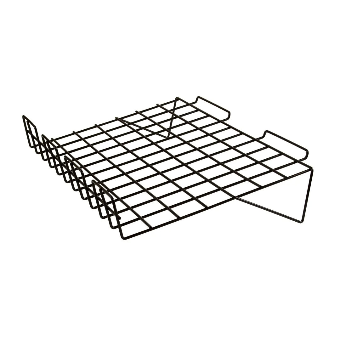 22-1/2"W x 14"L Sloping Wire Shelf with 3" Lip for Slatwall - 6 Pack