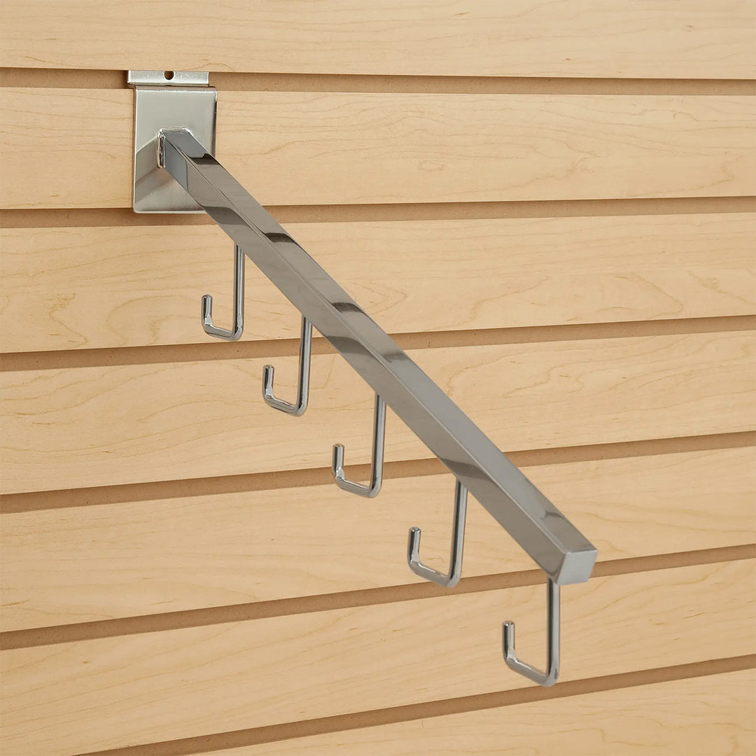 5-Hook Waterfall with Square Tubing for Slatwall