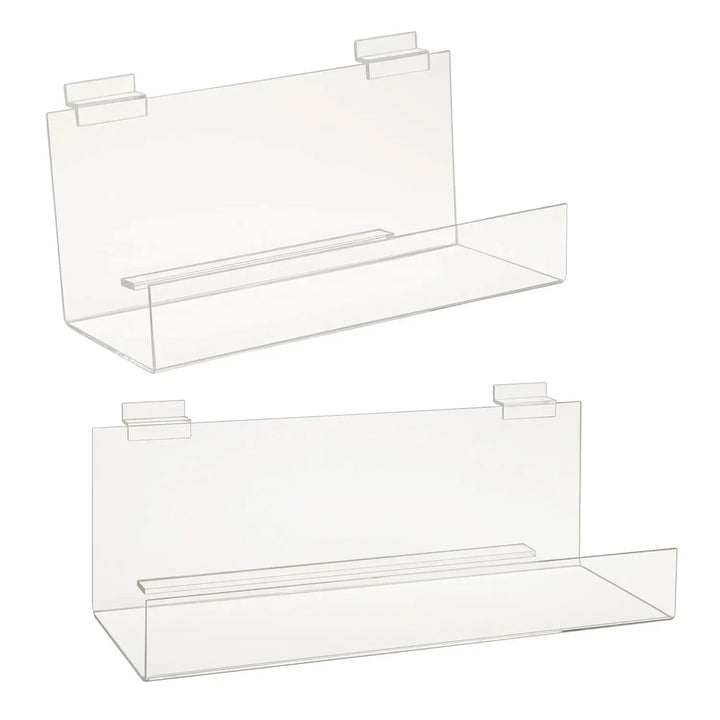 Acrylic Book Shelf with 2" Lip for Slatwall