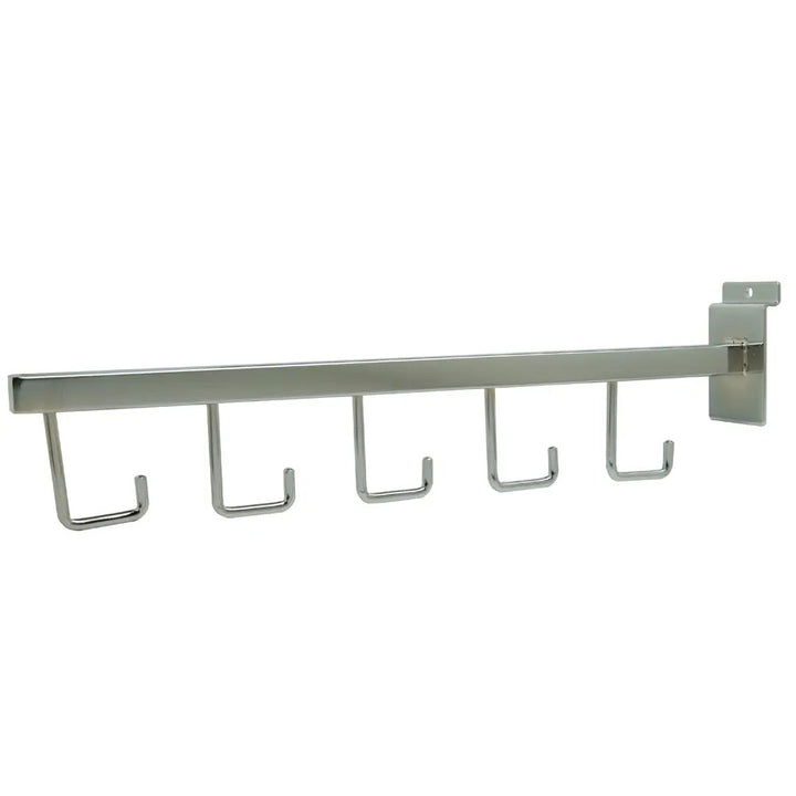 5-Hook Square Tubing Faceout for Slatwall - Chrome