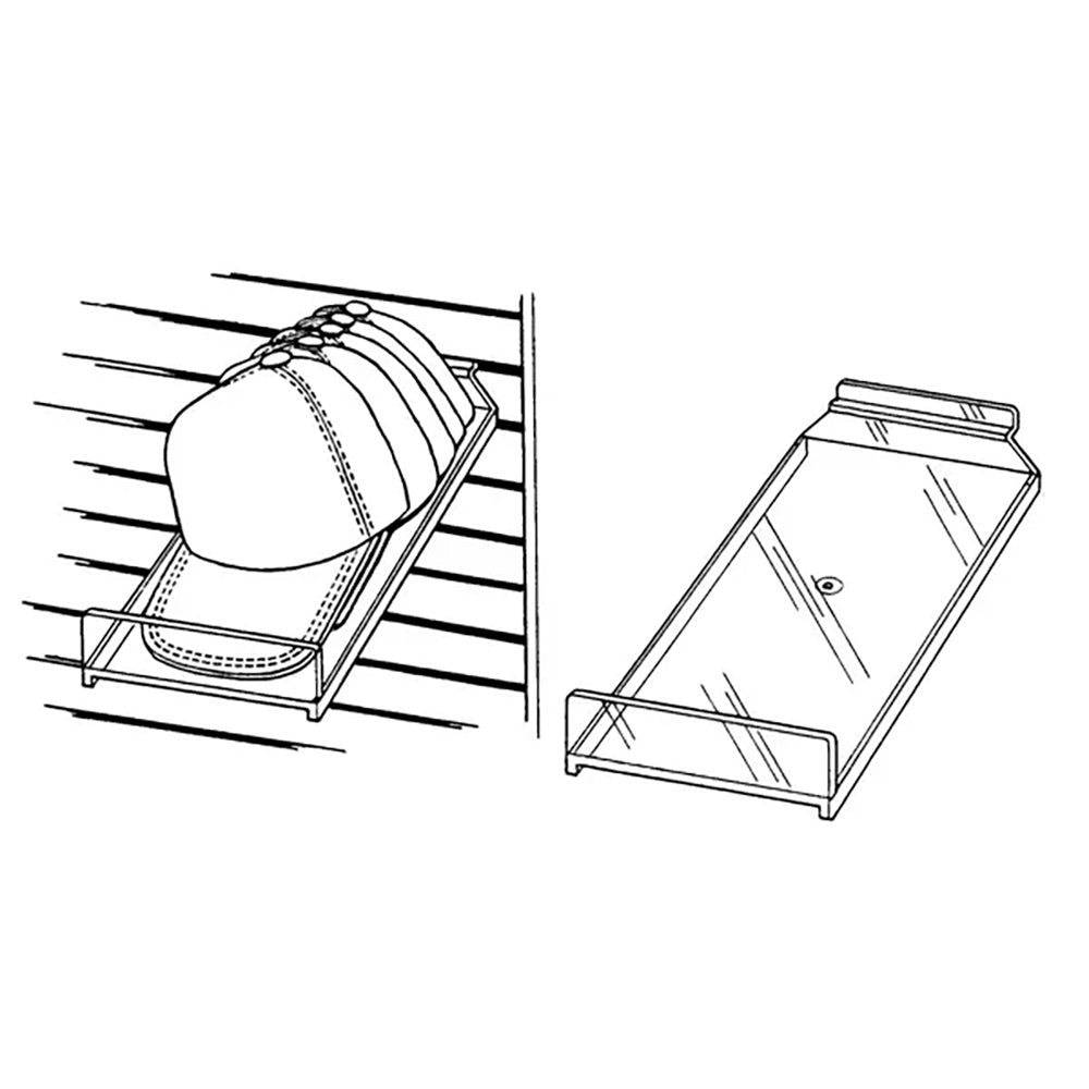 6-1/2" x 12" Slanted Cap Shelf w/ Front Lip For Slatwall