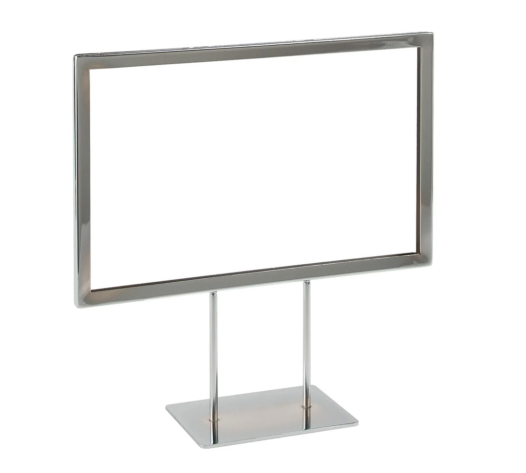 Metal Sign Holder with Mitered Corners with Flat Base