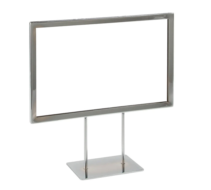 Metal Sign Holder with Mitered Corners with Flat Base