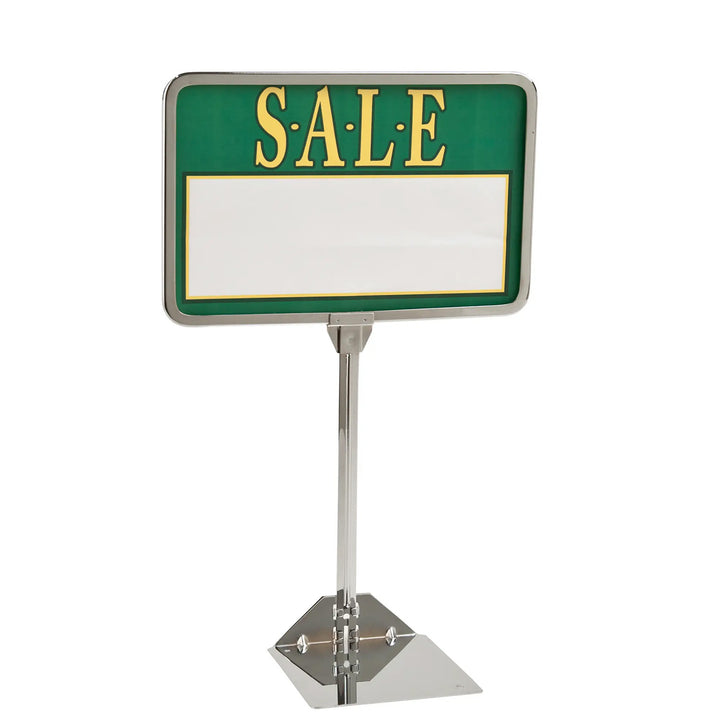 Metal Sign Holder with Round Corners with Shovel Base