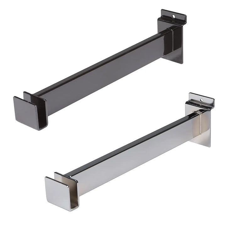 12" Long Bracket for Rectangular Hangrail Tubing for Slatwall