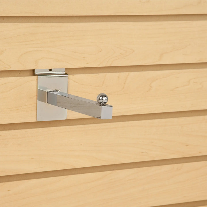 6" Square Tubing Faceout for Slatwall - Chrome