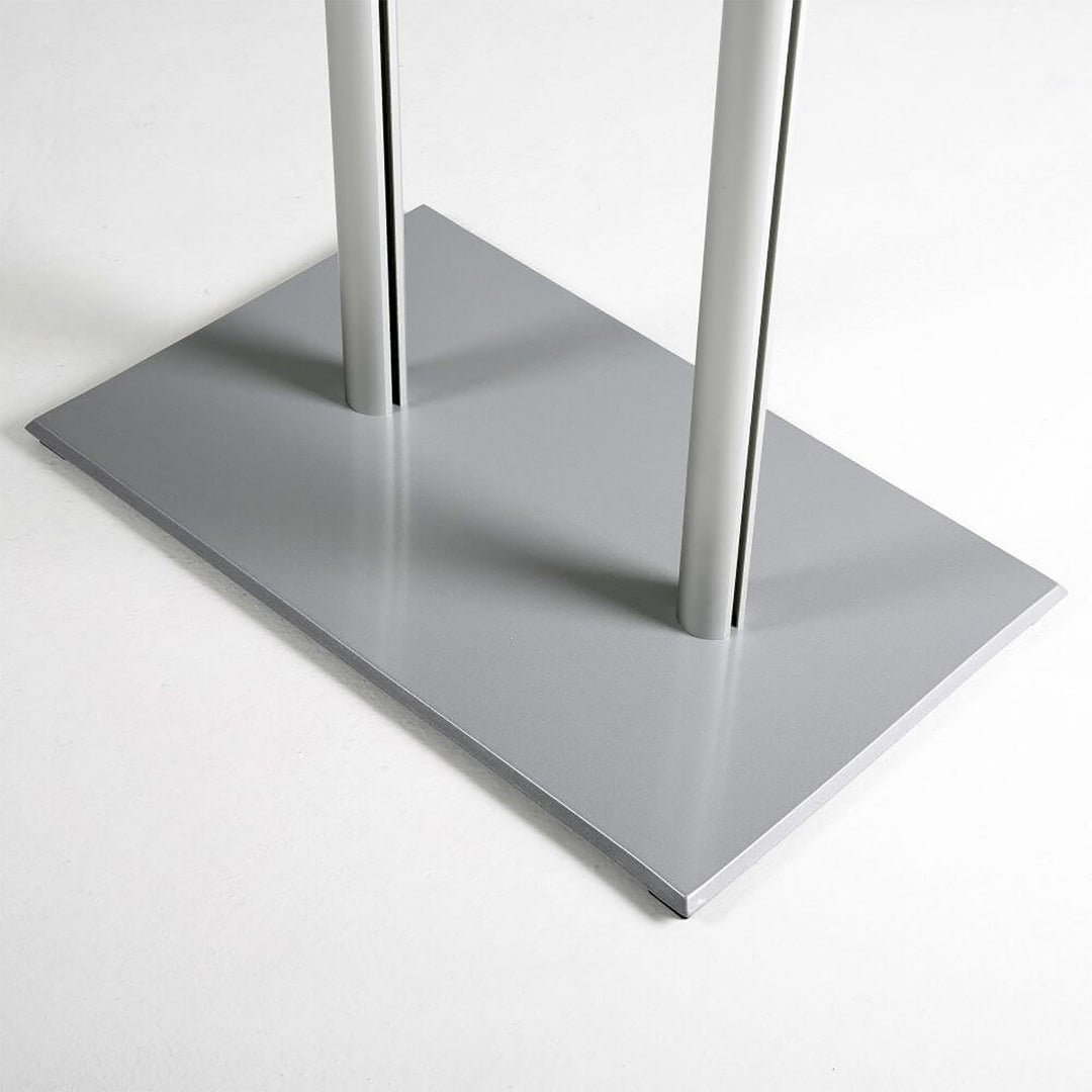 Tempered Clear Glass Podium Silver Aluminum Frame and Base Lectern Pulpit Desk