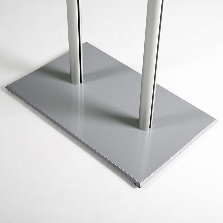 Tempered Clear Glass Podium Silver Aluminum Frame and Base Lectern Pulpit Desk