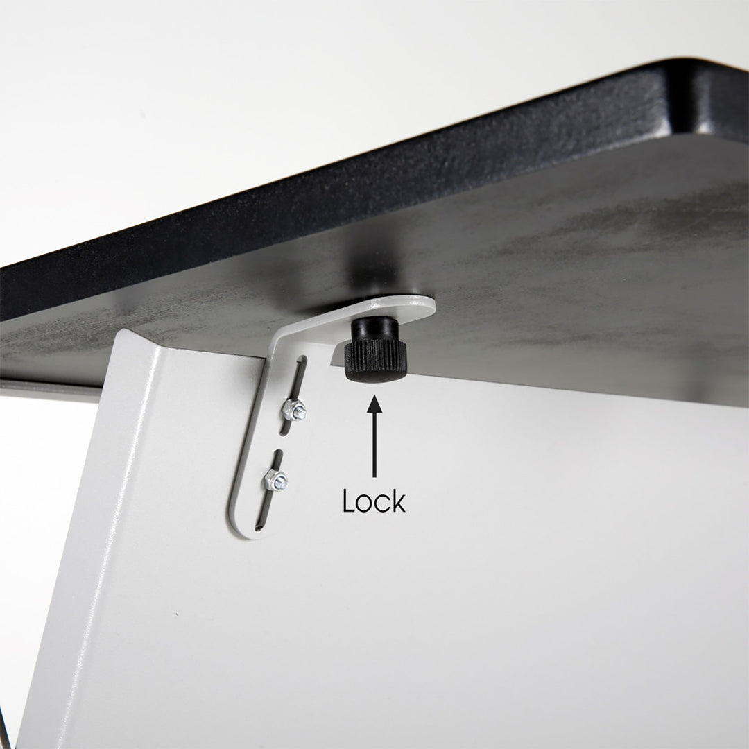 Foldable Counter with Steel Literature Holder and Carrying Bag - Gray – Black