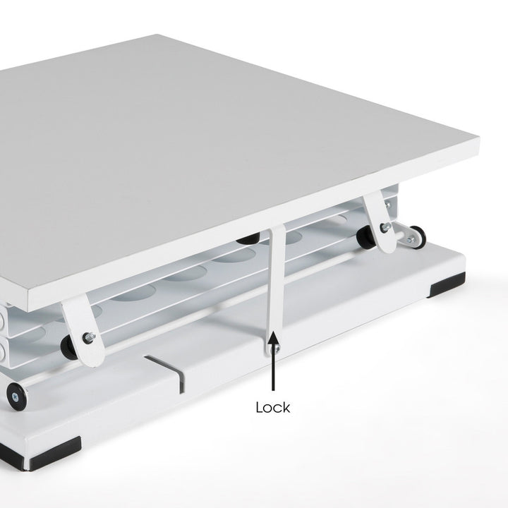 Foldable Counter with Perforated Literature Holder and Carrying Bag - White