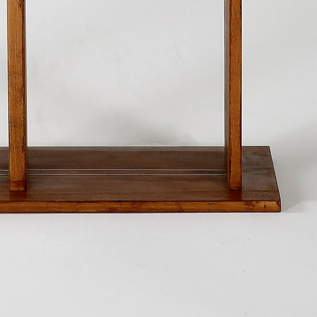 10-Pocket Free-Standing Wood Magazine Rack, Dark Finish