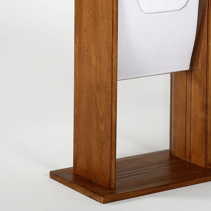 10-Pocket Free-Standing Wood Magazine Rack, Dark Finish