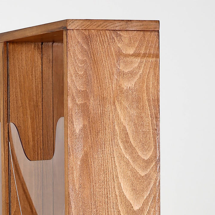 10-Pocket Free-Standing Wood Magazine Rack, Dark Finish