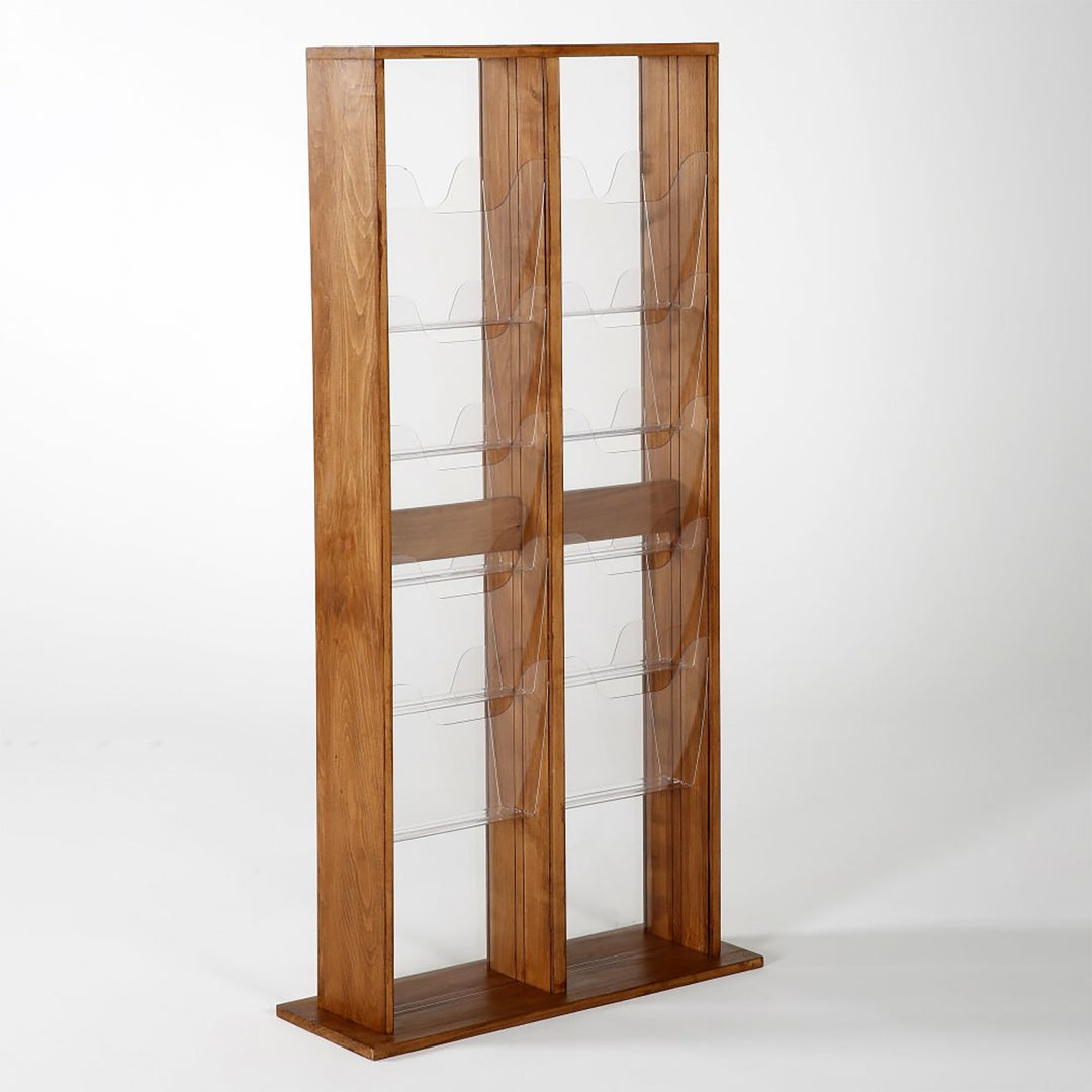 Magazine Rack Closed 20-Pocket Double-Sided Free-Standing Magazine Rack, Dark Finish – Allen ...