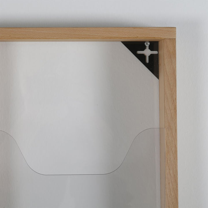 10 Pocket Slim Wall-Mounted Wood Magazine Rack, Natural Finish