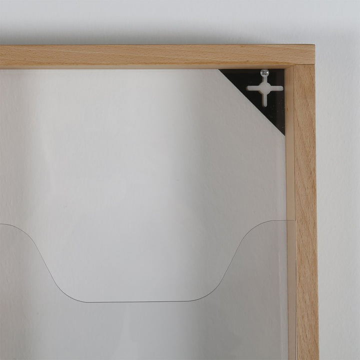 20-Pocket High-Capacity Wall-Mounted Wood Magazine Rack, Natural Finish