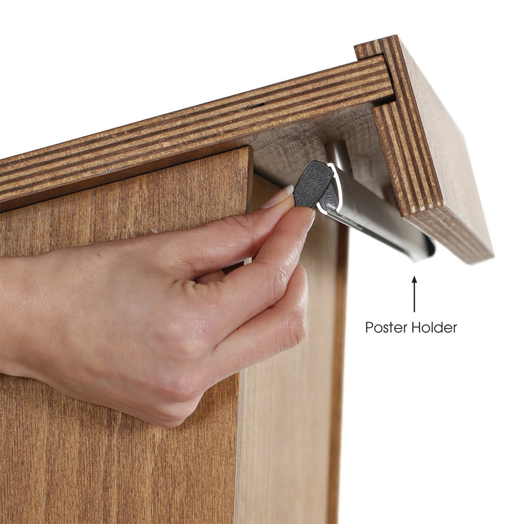 Plywood Stand Up Podium and 4 Locking Caster Wheels 45″ Height (Dark Wood)