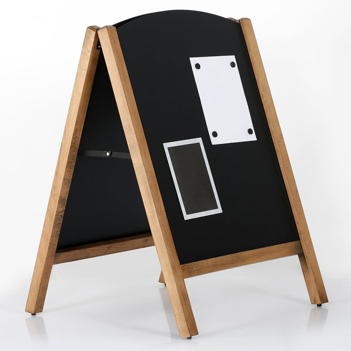 23.6″ x 30.70″ A-Frame Sidewalk Sign, Double-Sided, Chalkboard, Dark Wood Frame