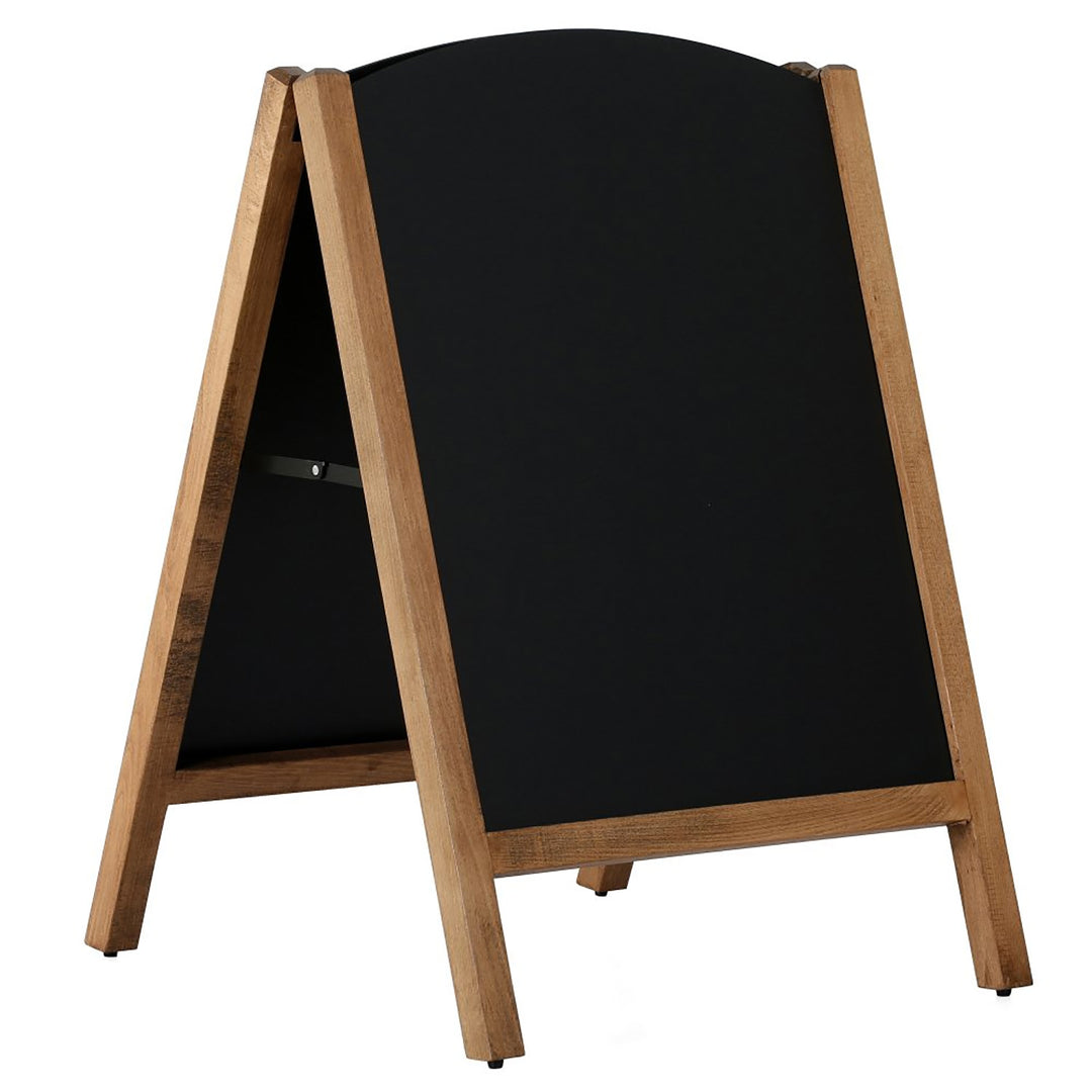 23.6″ x 30.70″ A-Frame Sidewalk Sign, Double-Sided, Chalkboard, Dark Wood Frame