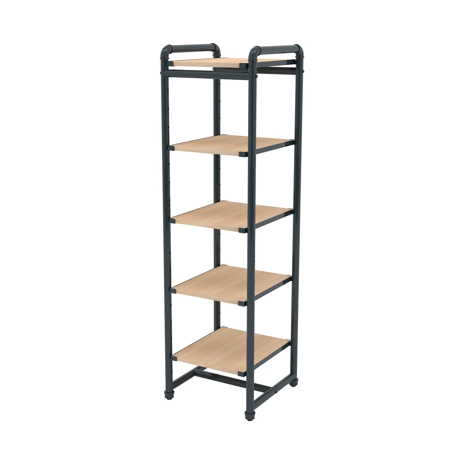 Grey store display shelves