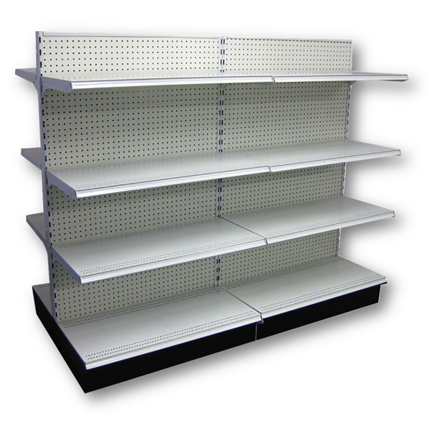 8' AISLE GONDOLA FOR CONVENIENCE STORE SHELVING USED 54" TALL 36" W 