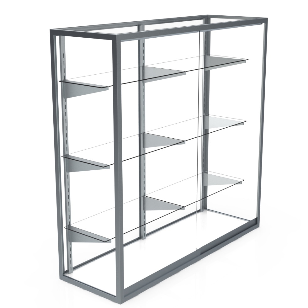 48 inch Gray Wall Unit Display Case Fully Assembled